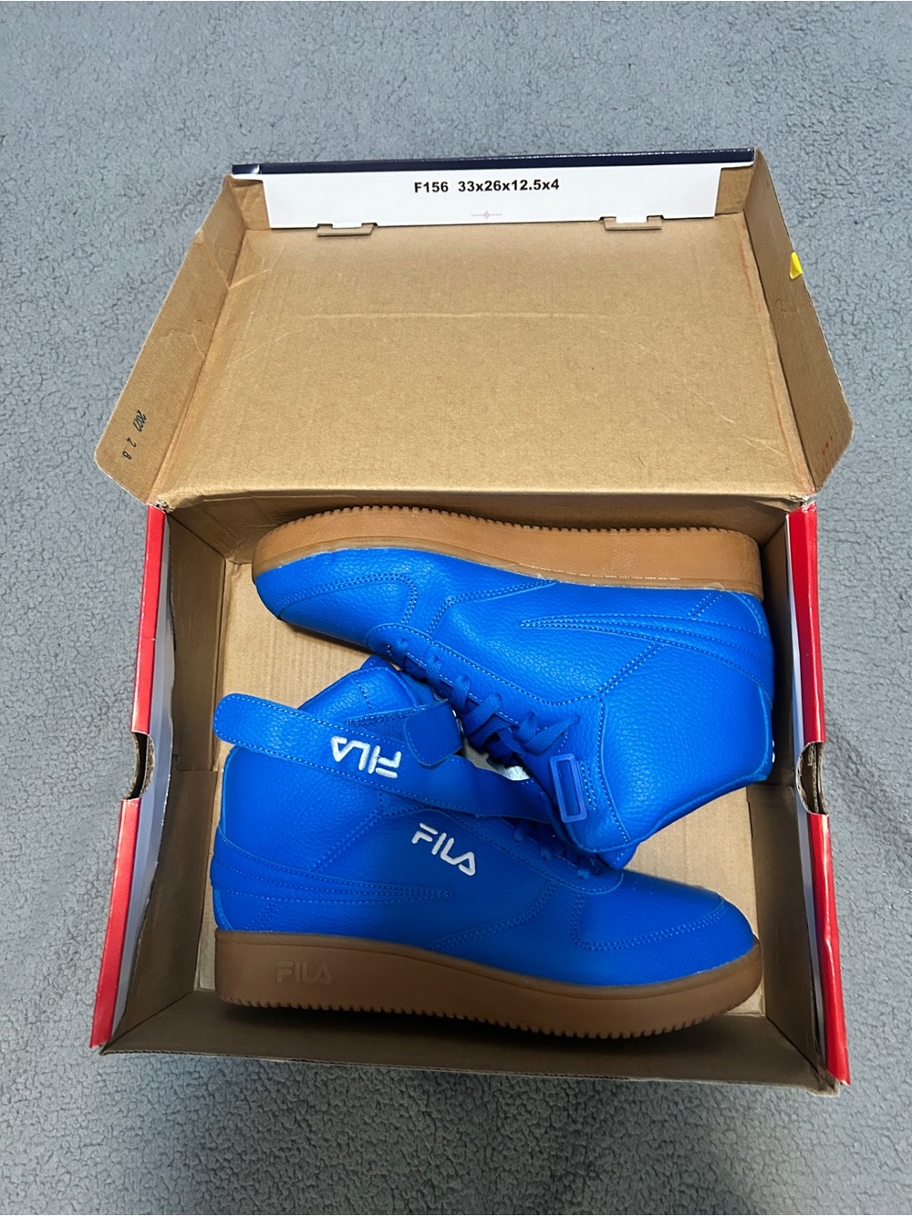 FILA Kids Blue High-Top Sneakers with Gum Sole